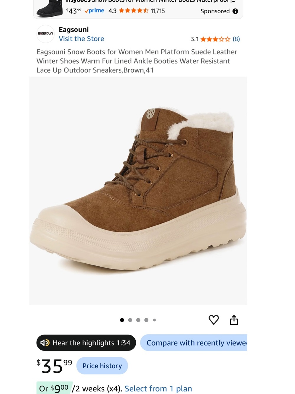 Women Snow boots - Picture 3 of 3